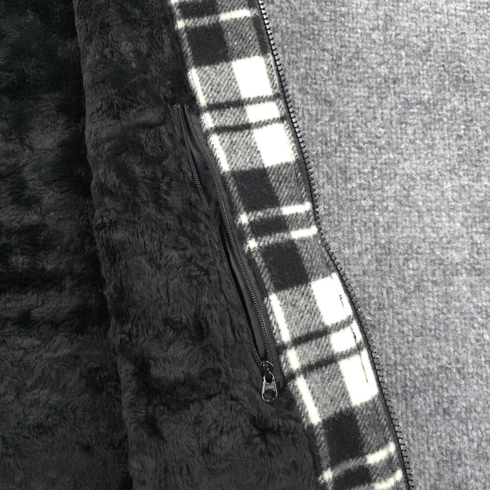 Woolrich Vest Womens Small Black White Moccasin Plaid Wool Fleece Lined Outdoors - Picture 4 of 12